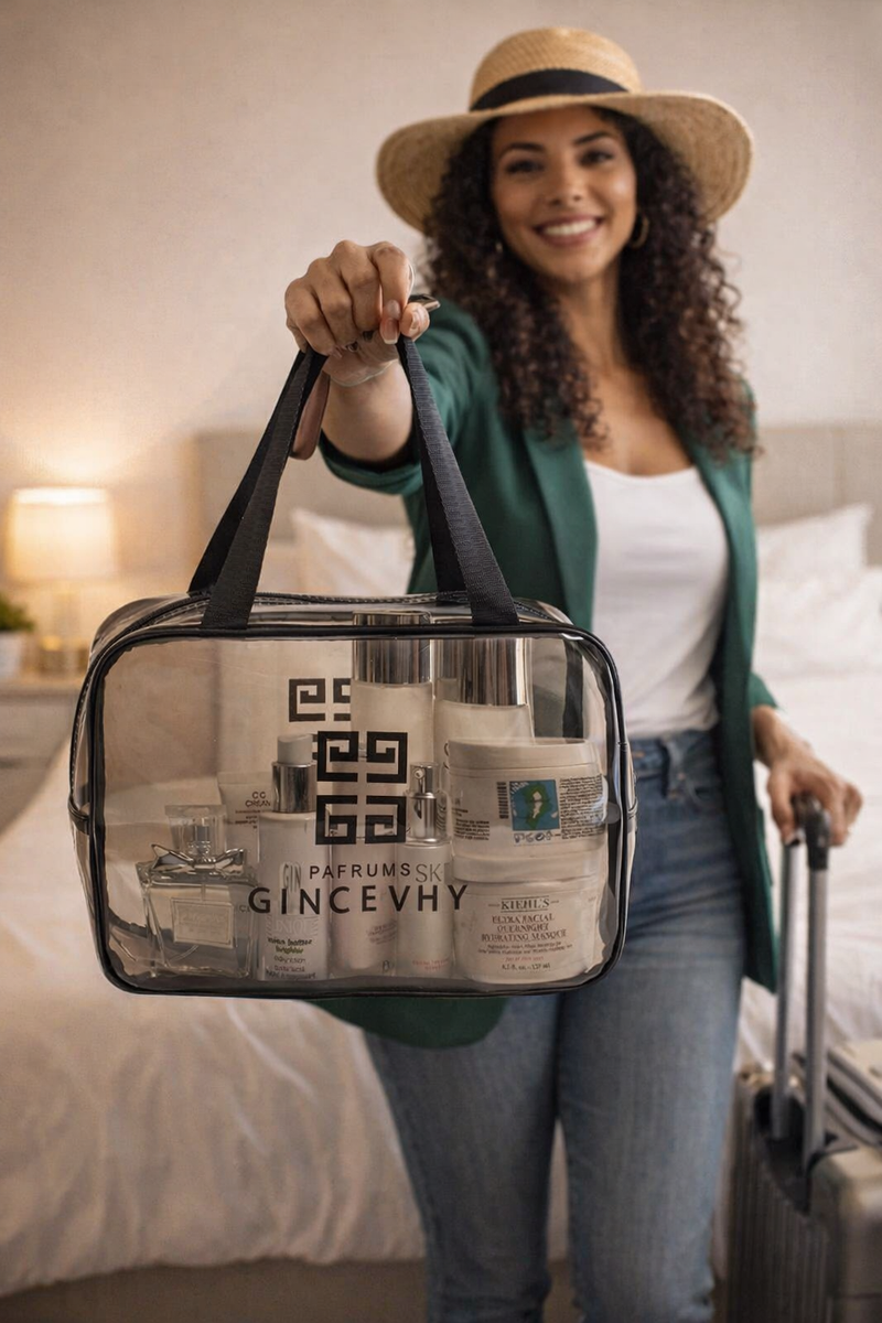 Bolsa Cosmética Transparente Multiuso para Viagem