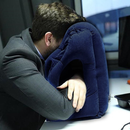 Almofada Viagem Inflável Travesseiro Descanso Dormir Suporte Cabeça Pescoço ref: KX595