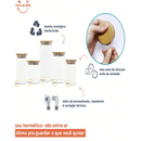 Kit 5 Potes De Vidro para Mantimentos com Tampa Bambu pequeno 200ml 250ml 300ml 400ml 550ml