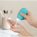 Kit Viagem 4 Frascos Silicone Pote 90ml Porta Creme Shampoo Perfume Loção Corporal Sabonete Líquido